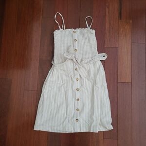 Abercrombie & Fitch Cream Button-Down Dress